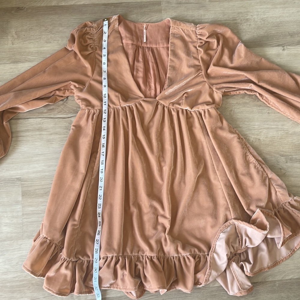 Free People Estella Velvet Flounce Minidress Sz XS - Picture 5 of 11